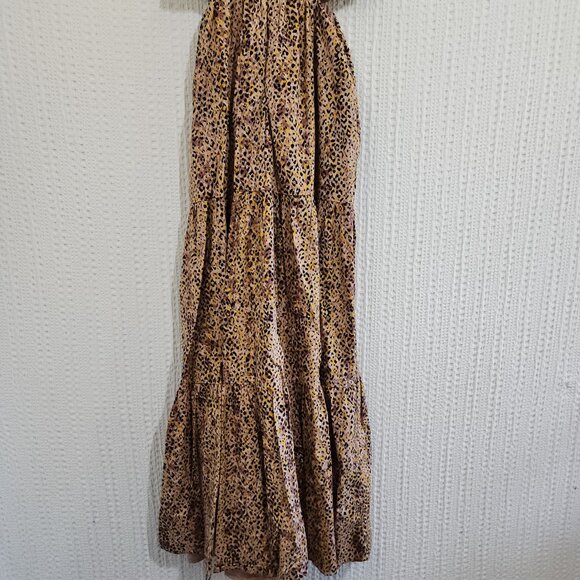 WAYF Plaza Cheetah Cut Out Tiered Women's Maxi Dress Size XS Anthropologie - Picture 14 of 14